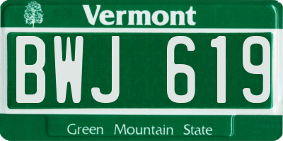 VT license plate BWJ619