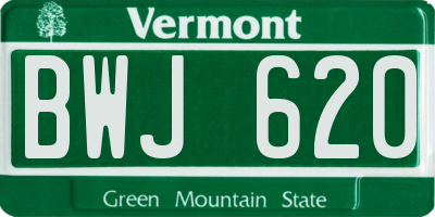 VT license plate BWJ620