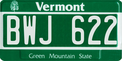 VT license plate BWJ622