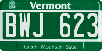 VT license plate BWJ623