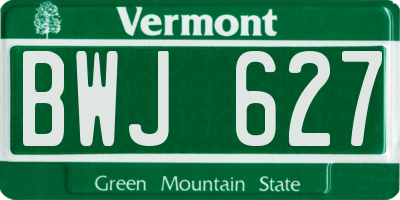 VT license plate BWJ627