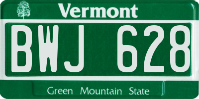 VT license plate BWJ628