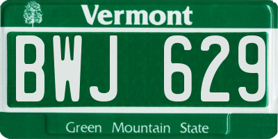 VT license plate BWJ629
