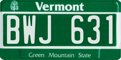 VT license plate BWJ631