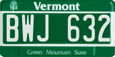 VT license plate BWJ632