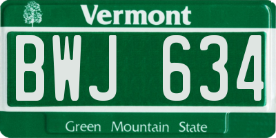 VT license plate BWJ634