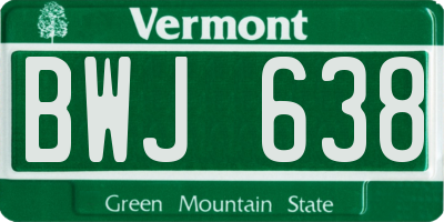VT license plate BWJ638