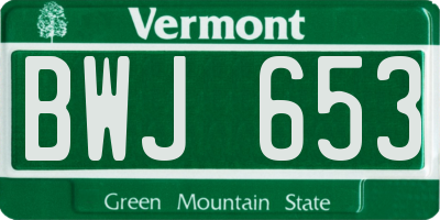 VT license plate BWJ653