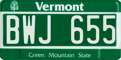VT license plate BWJ655