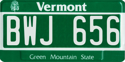 VT license plate BWJ656