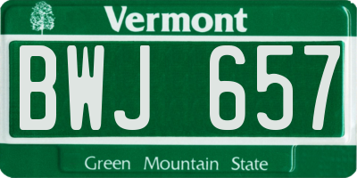 VT license plate BWJ657