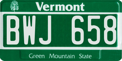 VT license plate BWJ658