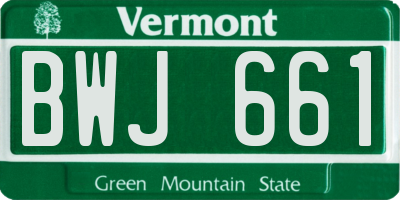 VT license plate BWJ661