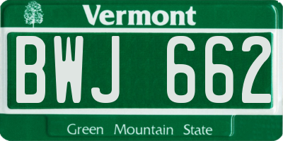 VT license plate BWJ662