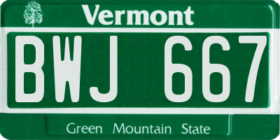 VT license plate BWJ667