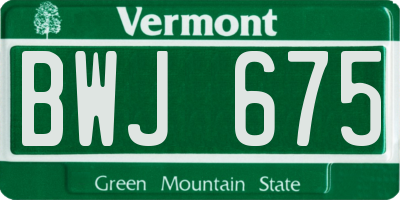 VT license plate BWJ675