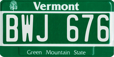 VT license plate BWJ676