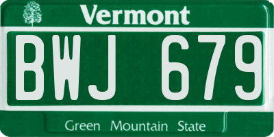 VT license plate BWJ679