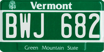 VT license plate BWJ682