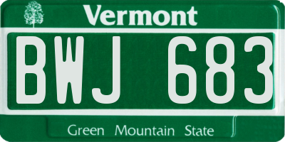 VT license plate BWJ683