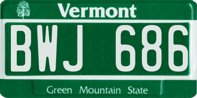 VT license plate BWJ686