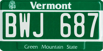 VT license plate BWJ687