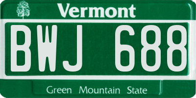 VT license plate BWJ688