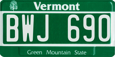 VT license plate BWJ690