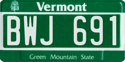 VT license plate BWJ691
