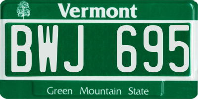 VT license plate BWJ695