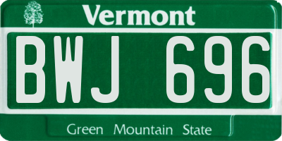 VT license plate BWJ696