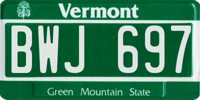 VT license plate BWJ697