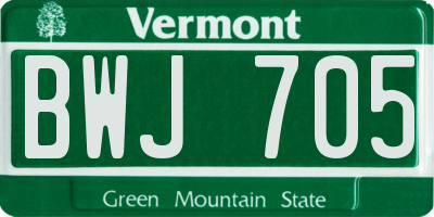 VT license plate BWJ705