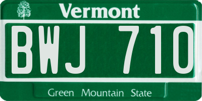 VT license plate BWJ710