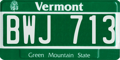 VT license plate BWJ713