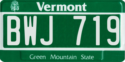 VT license plate BWJ719