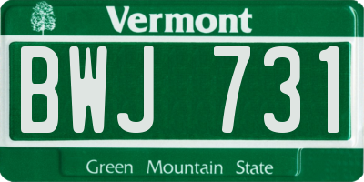 VT license plate BWJ731