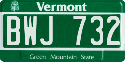 VT license plate BWJ732