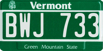 VT license plate BWJ733