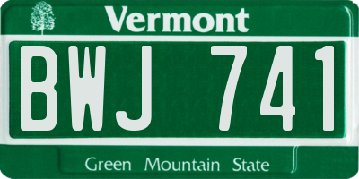 VT license plate BWJ741