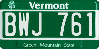 VT license plate BWJ761