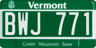 VT license plate BWJ771