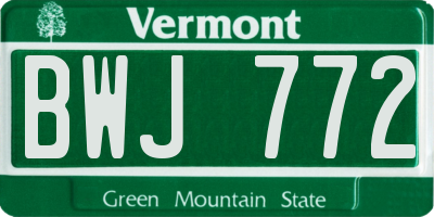 VT license plate BWJ772
