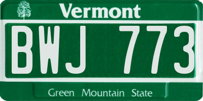 VT license plate BWJ773