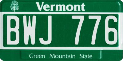 VT license plate BWJ776