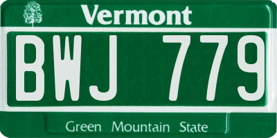 VT license plate BWJ779