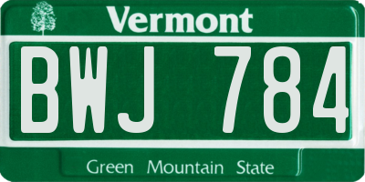 VT license plate BWJ784