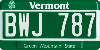 VT license plate BWJ787