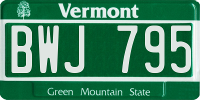 VT license plate BWJ795