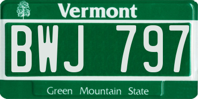 VT license plate BWJ797